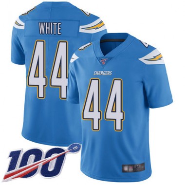 Los Angeles Chargers NFL Football Kyzir White Electric Blue Jersey Men Limited 44 Alternate 100th Season Vapor Untouchable